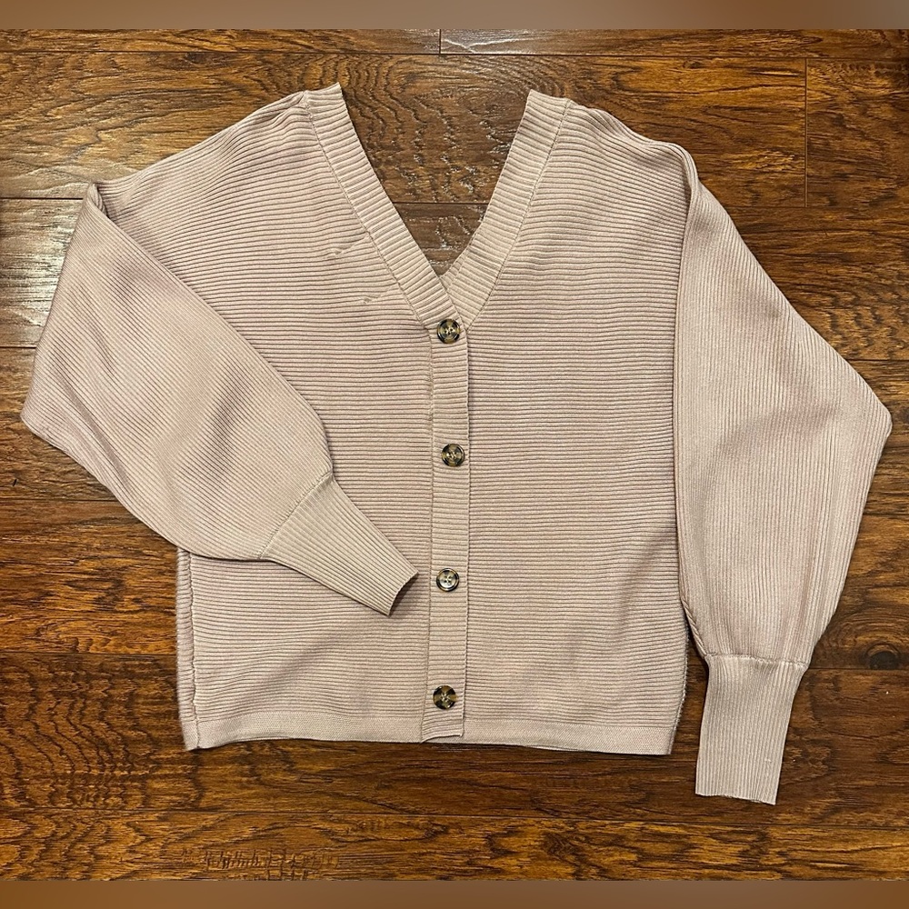 Pink Rose Dusty Rose Button Cardigan
